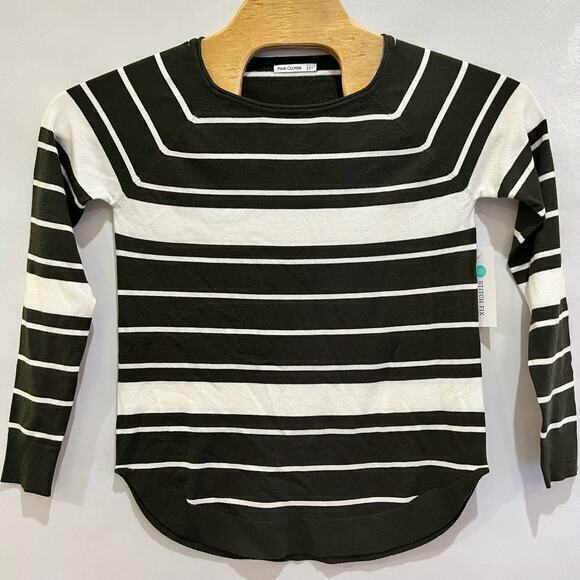 Pink Clover Womens Valencia Curved Ribbed Hem Sweater Olive‎ S Petite Stich Fix - Picture 1 of 6